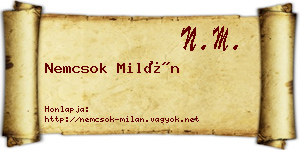 Nemcsok Milán névjegykártya